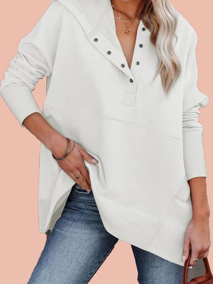 Women's Oversized Half Button Hoodie (Buy 2 Free Shipping)