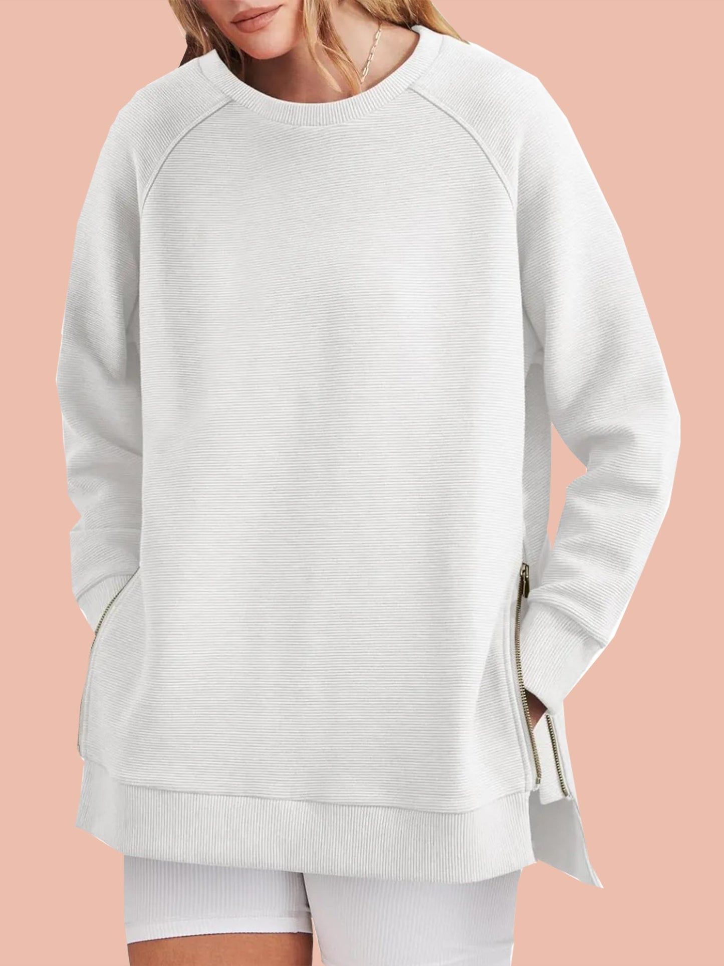 Women's Side Zipper Oversized Sweatshirt (Buy 2 Free Shipping)