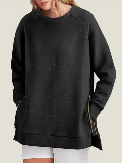 Women's Side Zipper Oversized Sweatshirt (Buy 2 Free Shipping)
