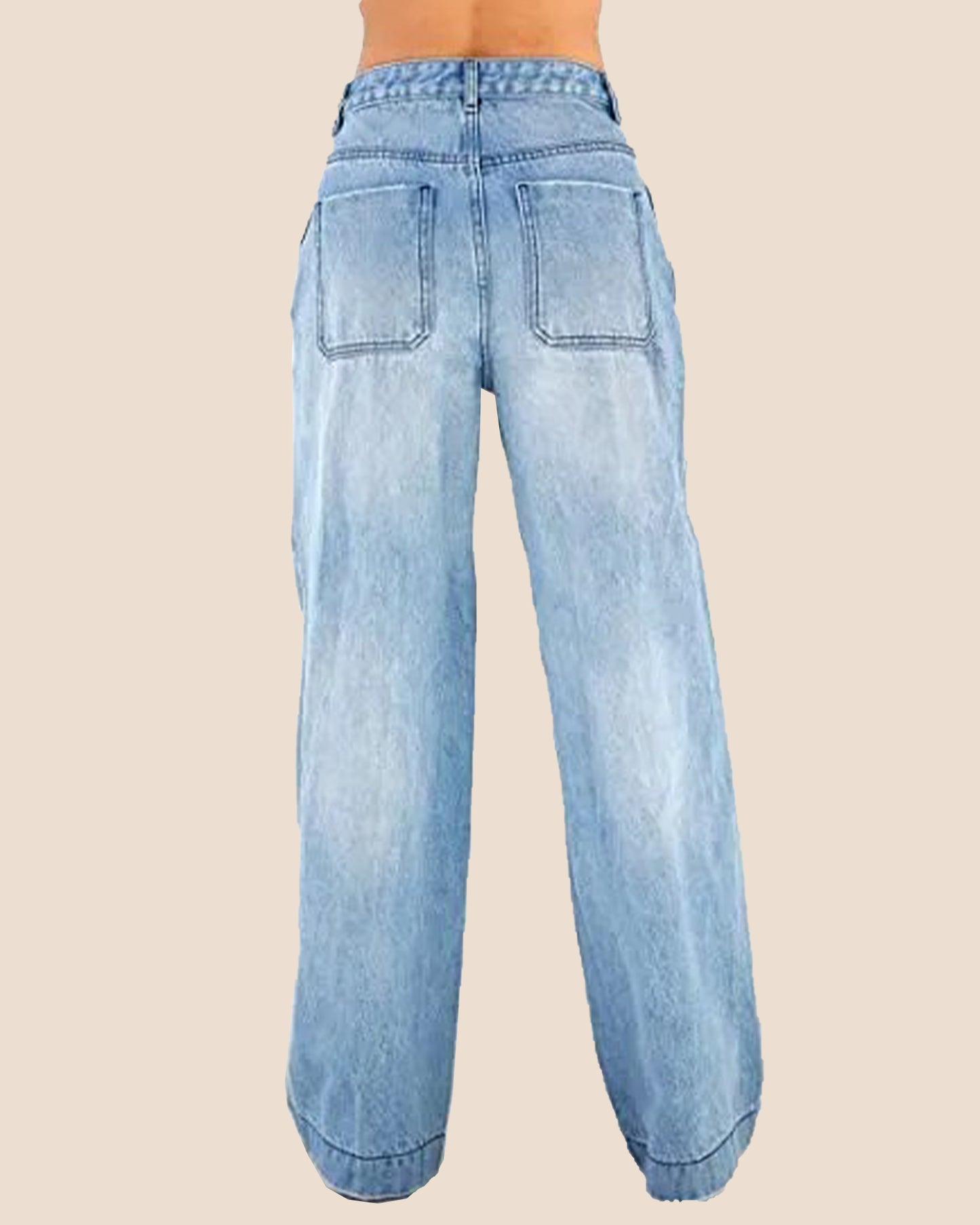 High Waist Loose Wide Leg Mopping Jeans