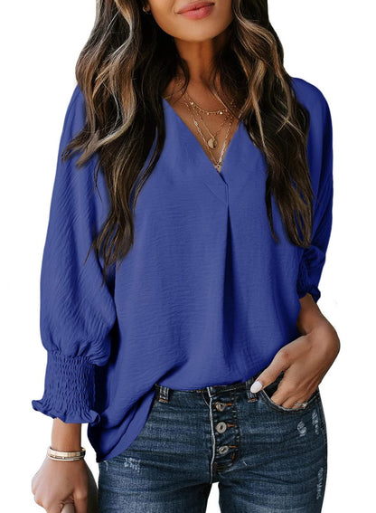 Women's Casual 3/4 Sleeve V Neck Basic Tops (Buy 3 Free Shipping)