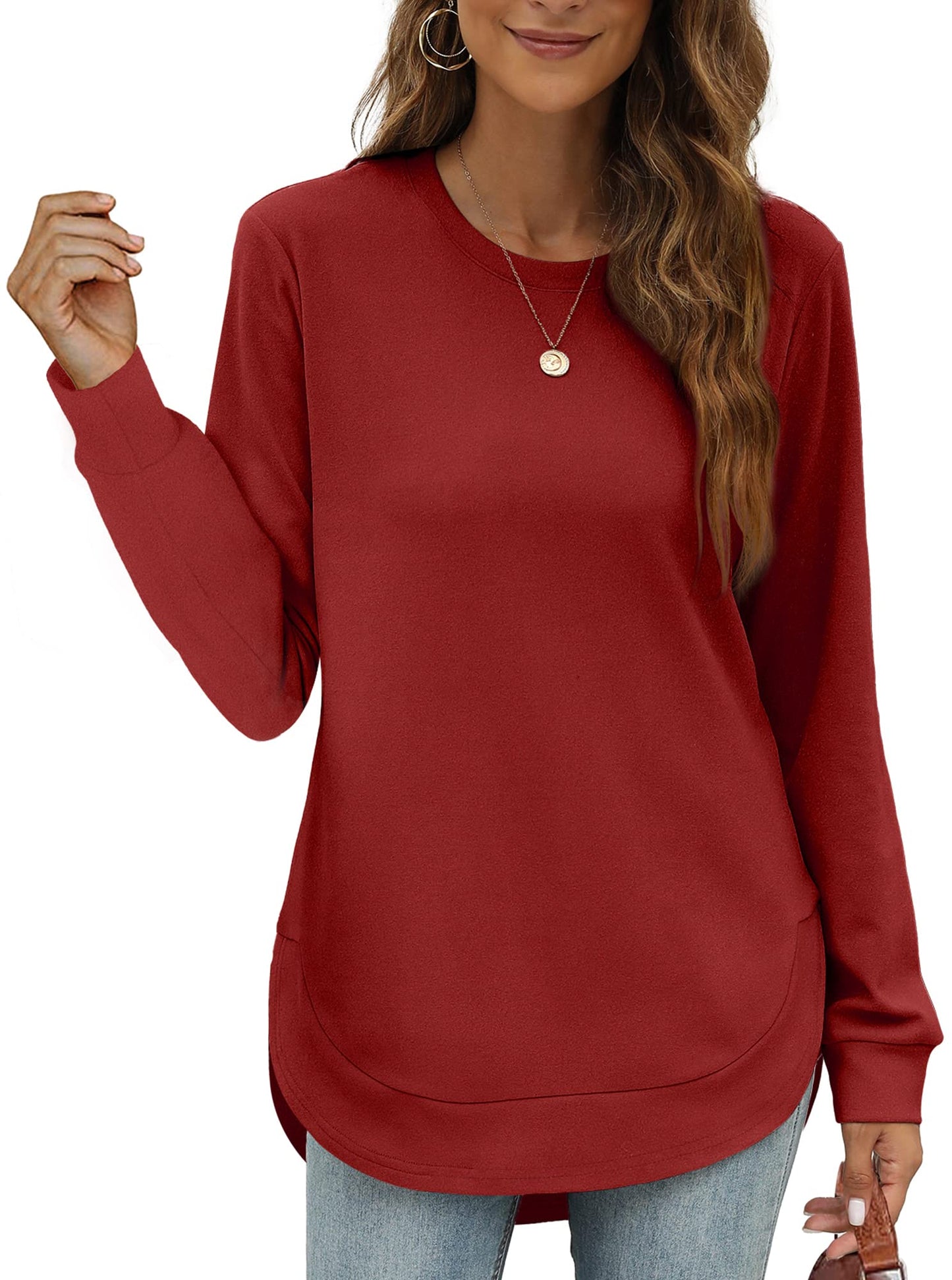 Women's High Low Curved Hem Tops (Buy 2 Free Shipping)