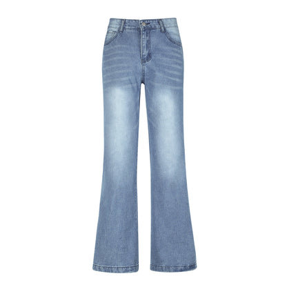 High Waist Loose Wide Leg Mopping Jeans